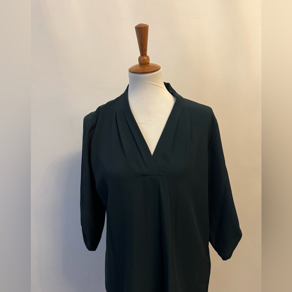 Calvin Klein V-Neck Rolled Sleeve Blouse